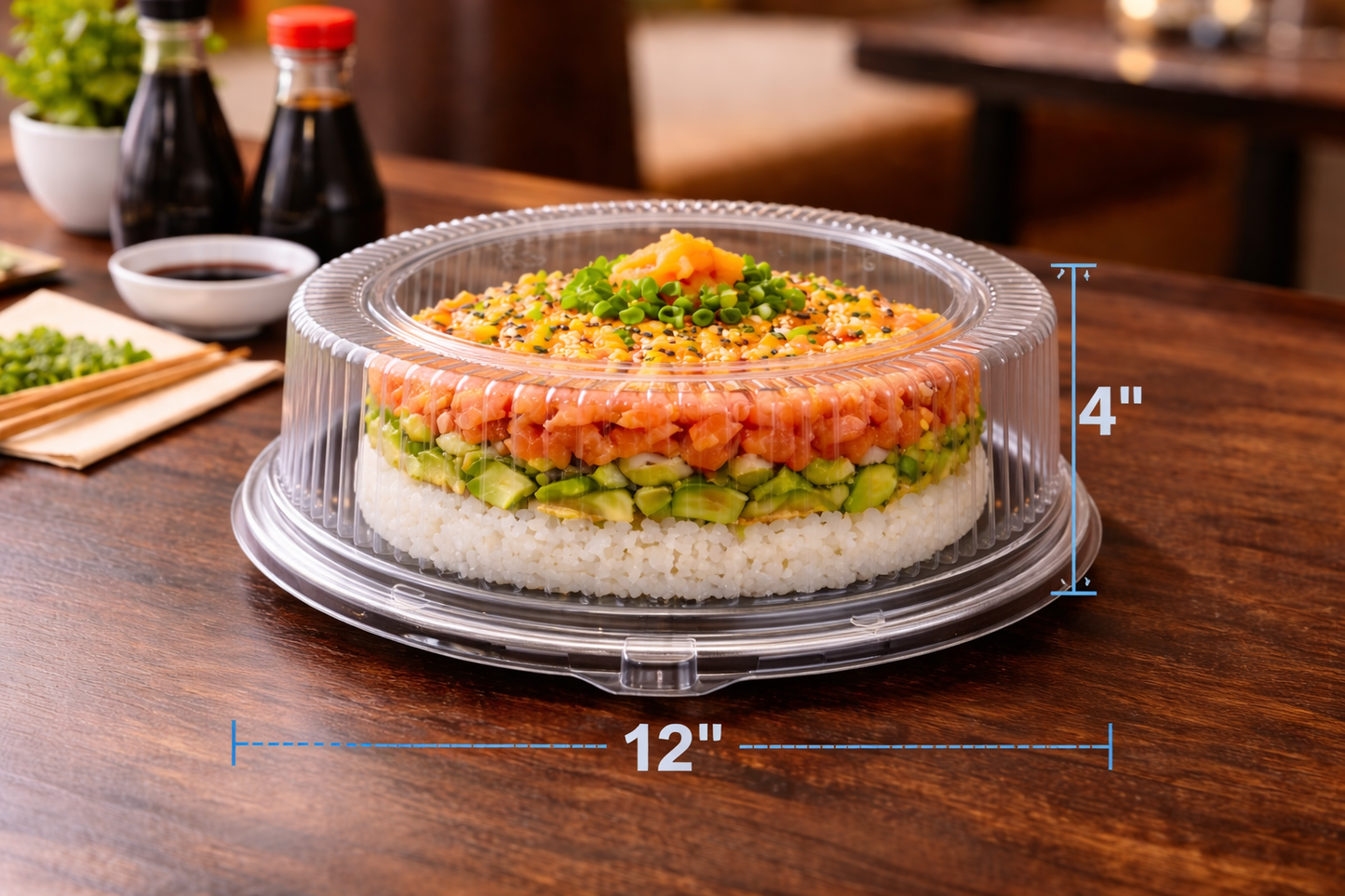Round Catering Tray With Clear Lid (25/Box)