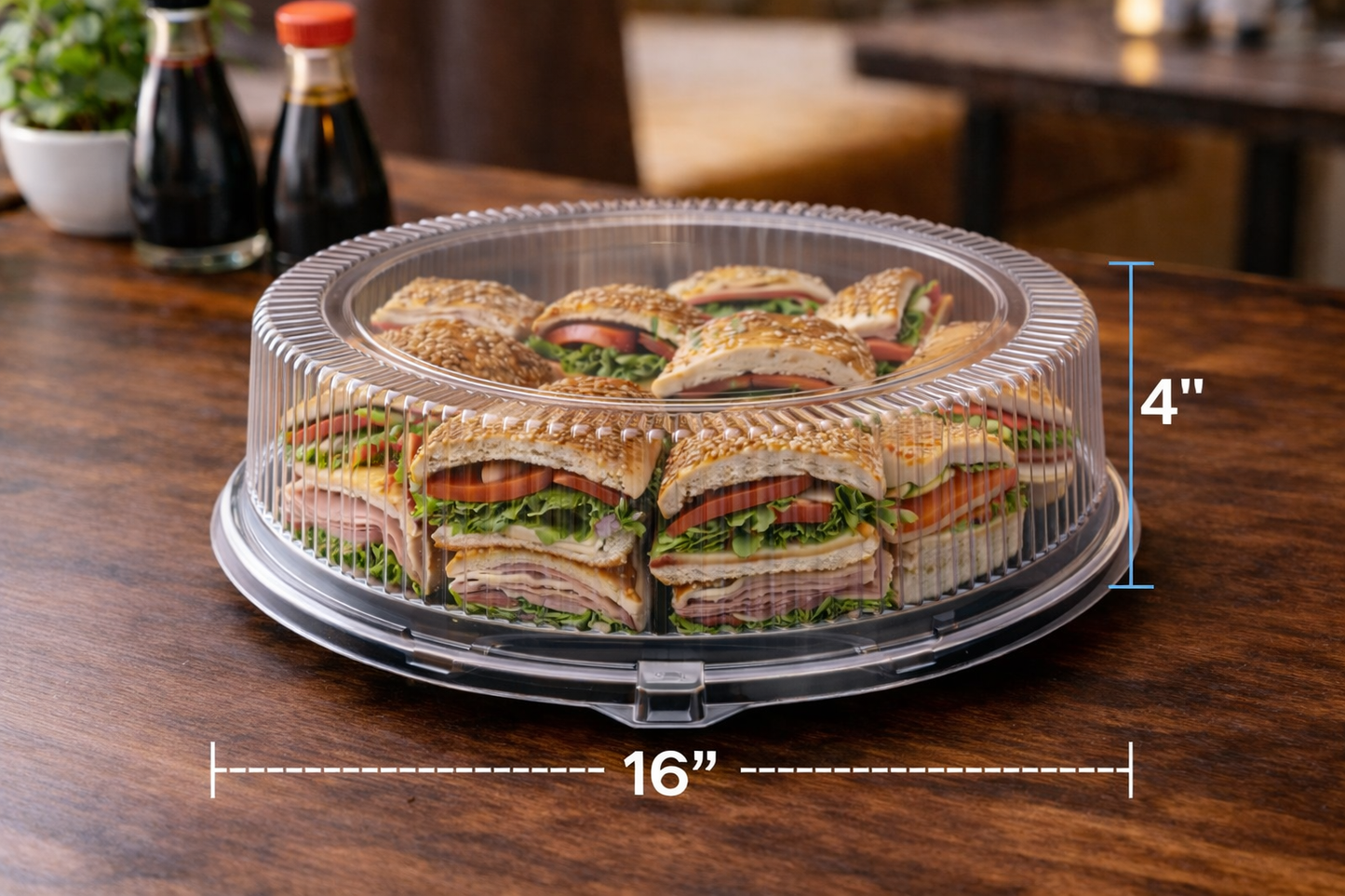 Round Catering Tray With Clear Lid (25/Box)