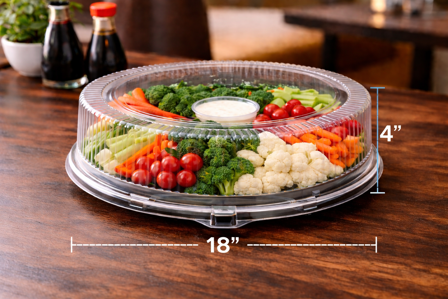 Round Catering Tray With Clear Lid (25/Box)