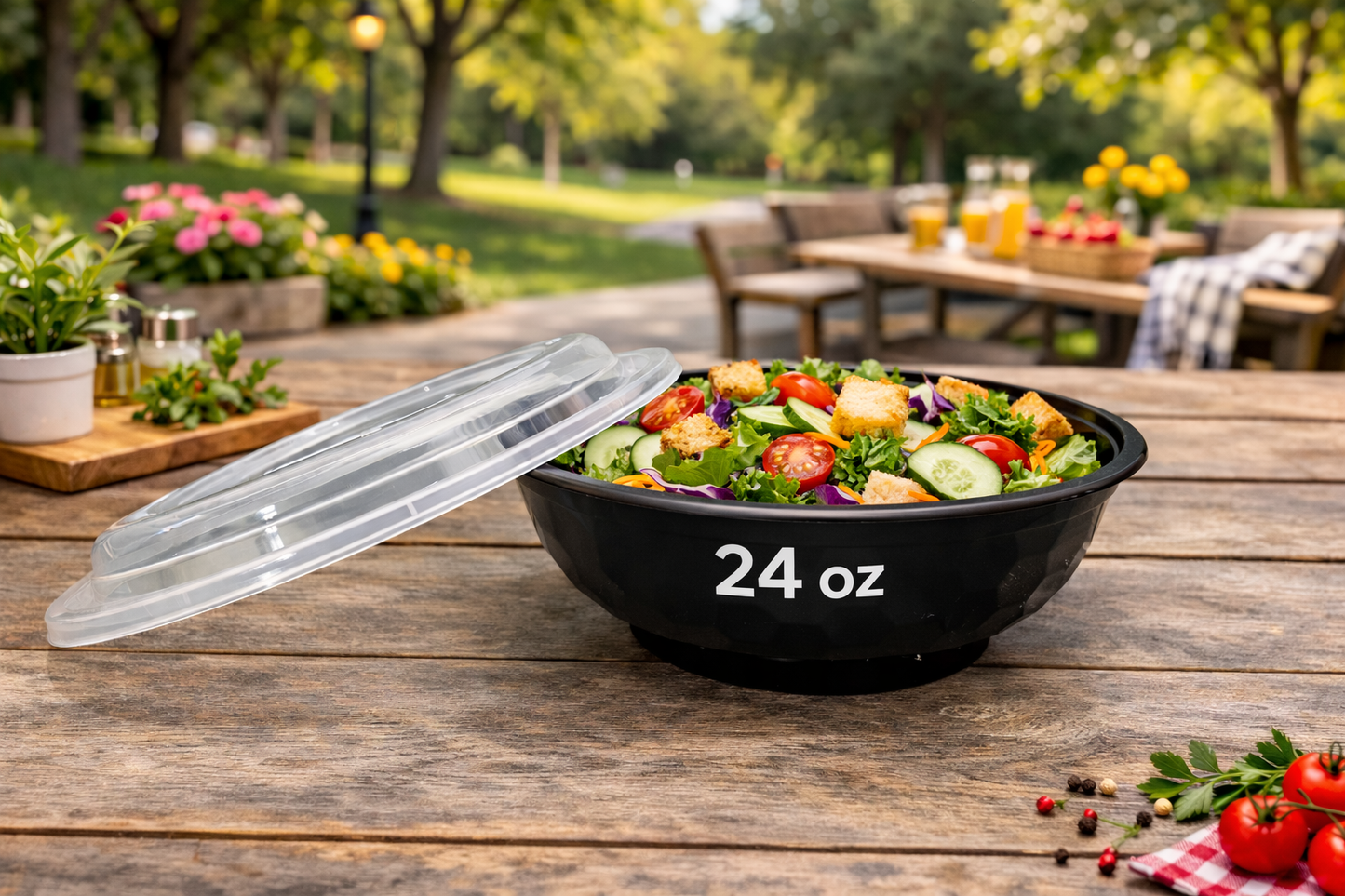 Plastic Bowl Food Container With Lid (150 Sets/Box)