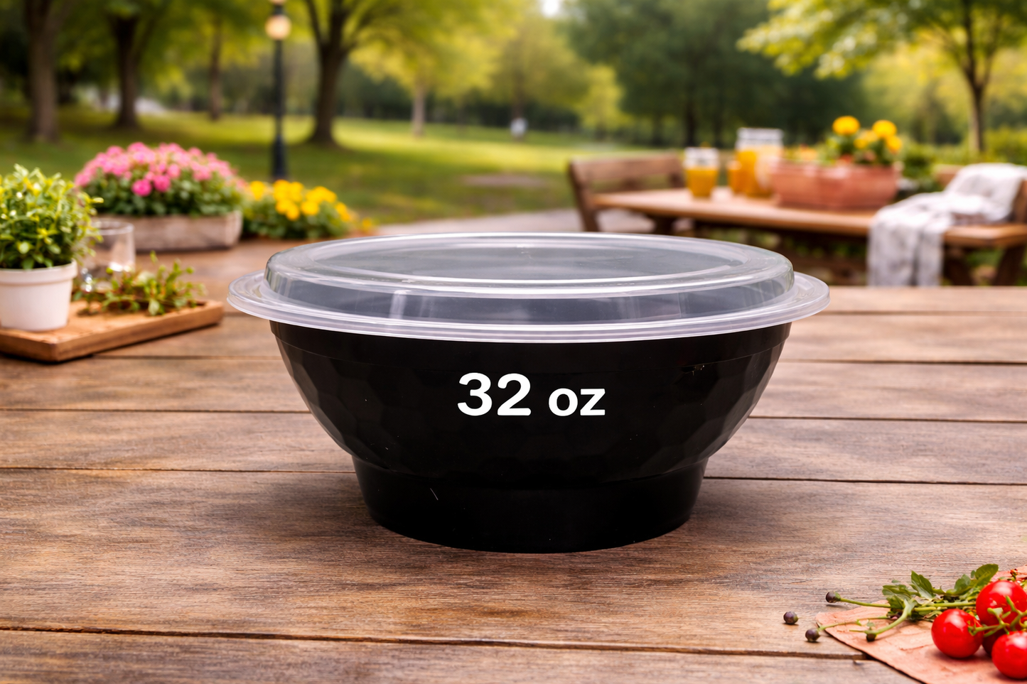 Plastic Bowl Food Container With Lid (150 Sets/Box)