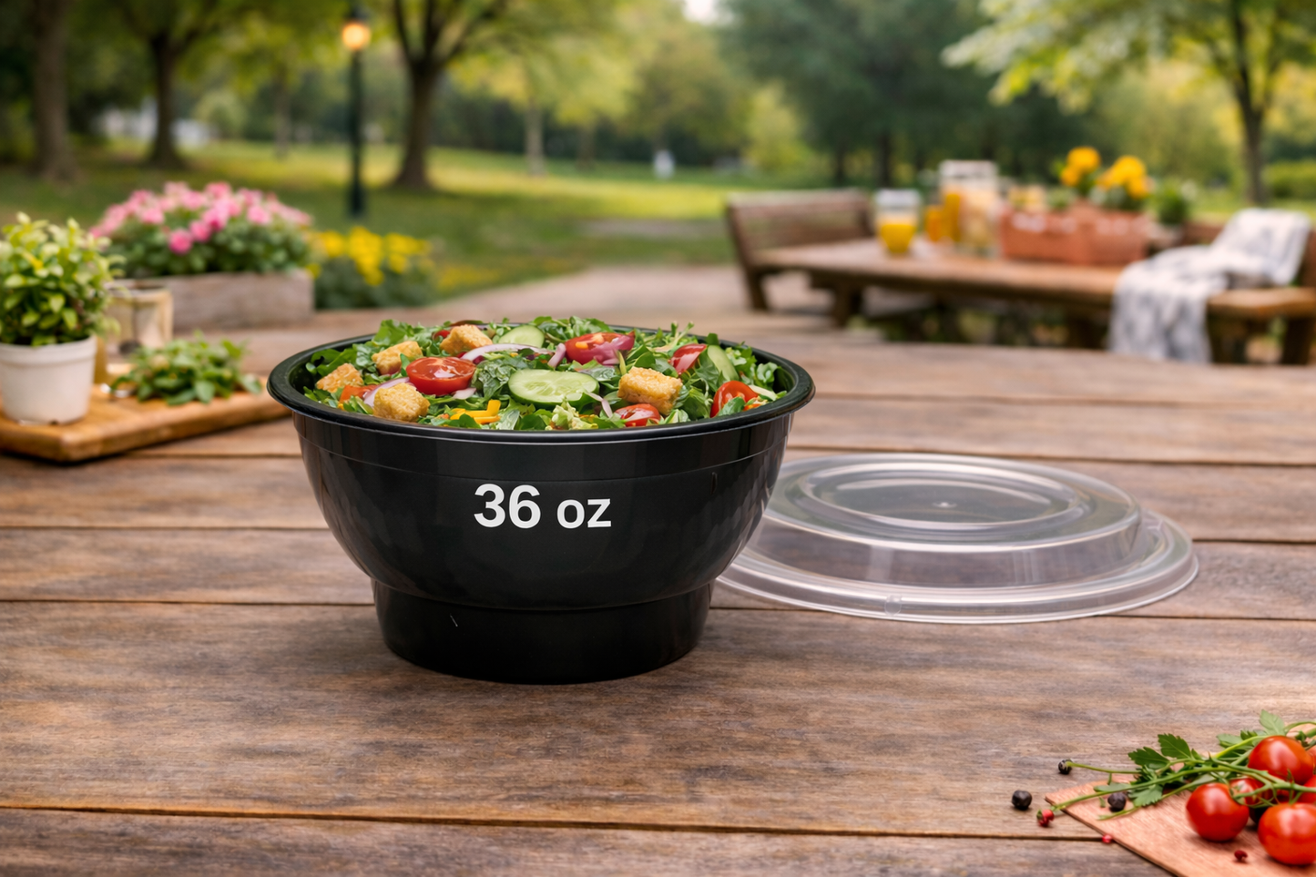 Plastic Bowl Food Container With Lid (150 Sets/Box)