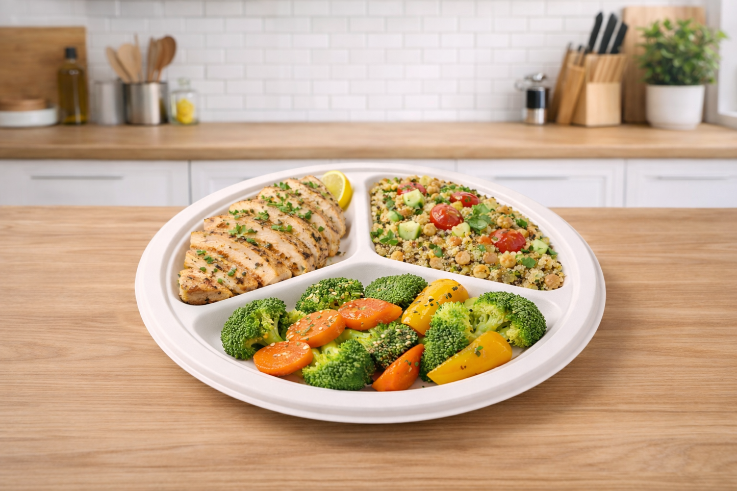Compostable Dinar  Plate Bagasse PFAS FREE