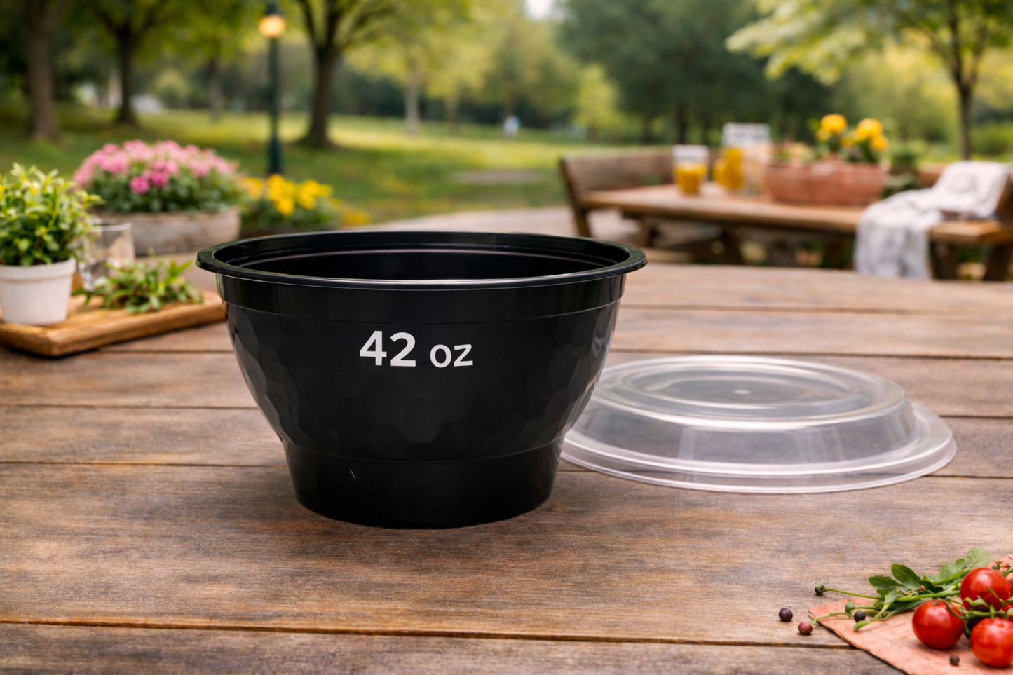 Plastic Bowl Food Container With Lid (150 Sets/Box)