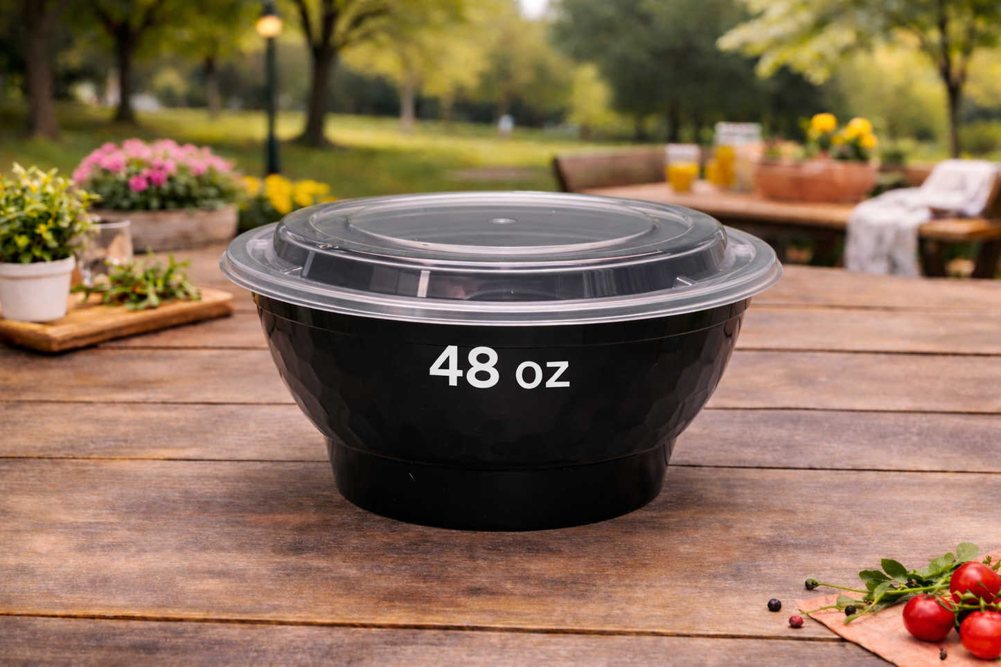 Plastic Bowl Food Container With Lid (150 Sets/Box)