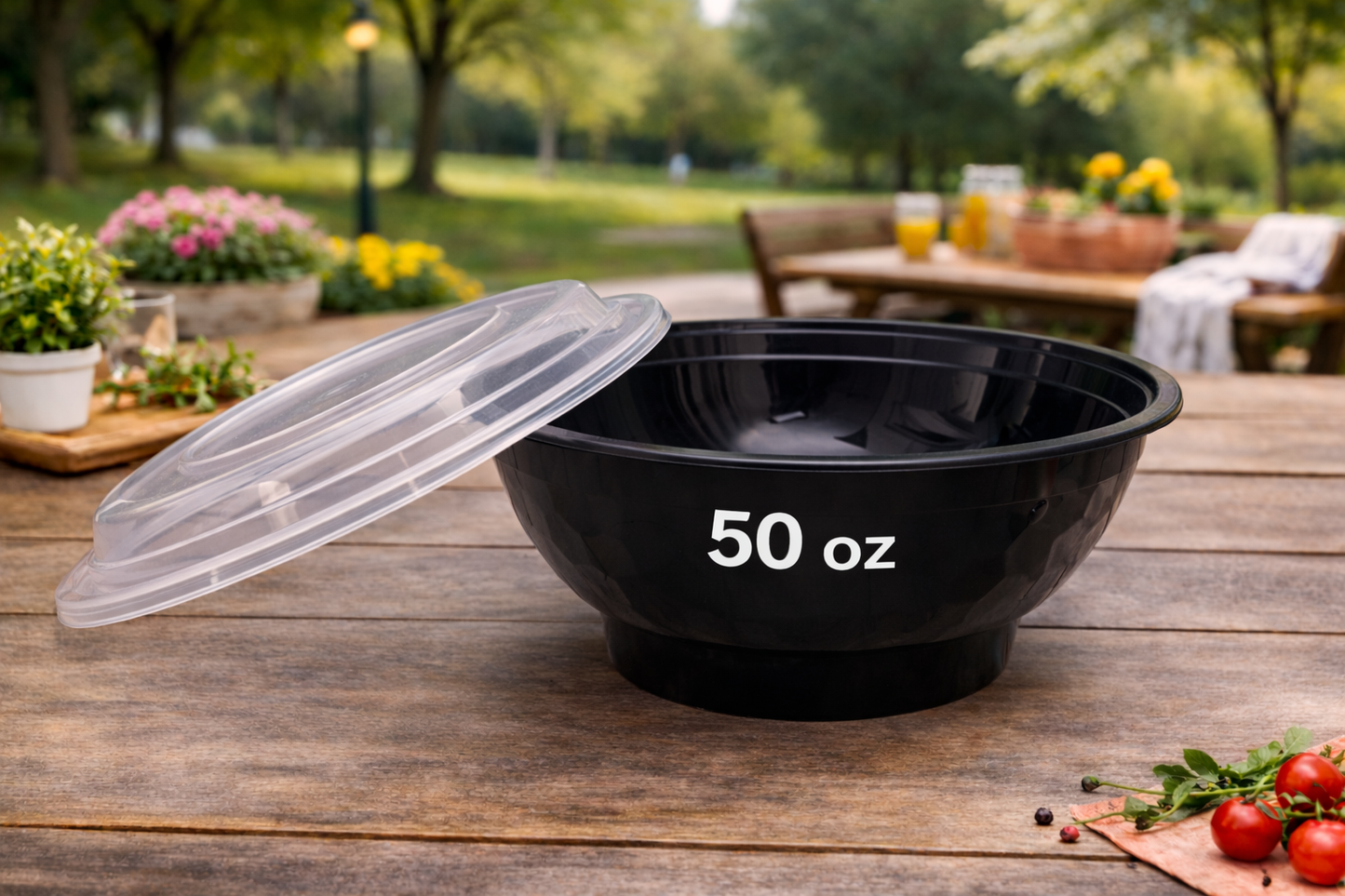 Plastic Bowl Food Container With Lid (150 Sets/Box)
