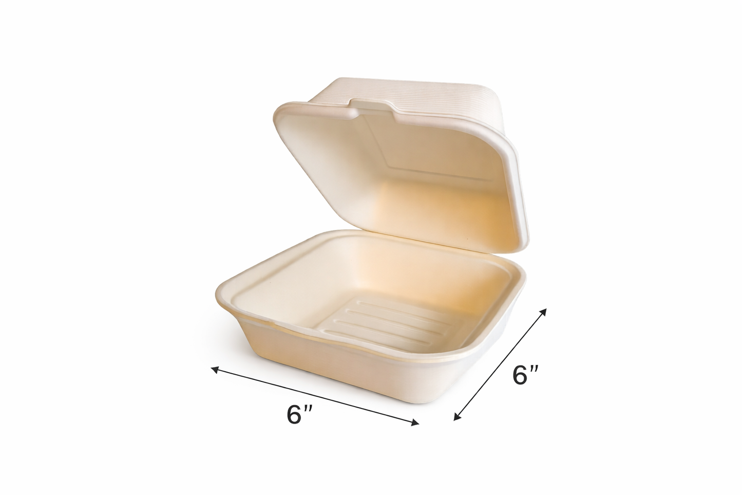 Compostable Hinged Container Bagasse PFAS Free
