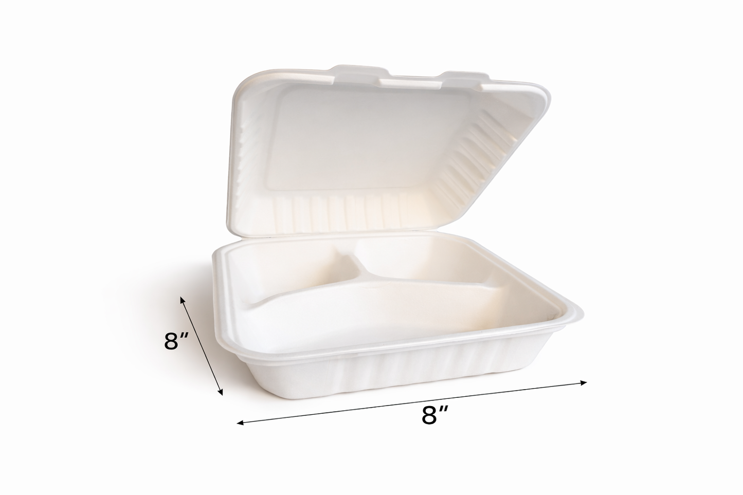 Compostable Hinged Container Bagasse PFAS Free