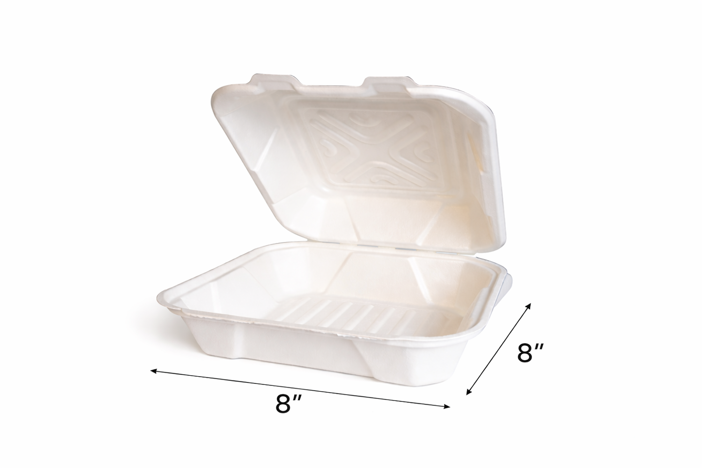 Compostable Hinged Container Bagasse PFAS Free