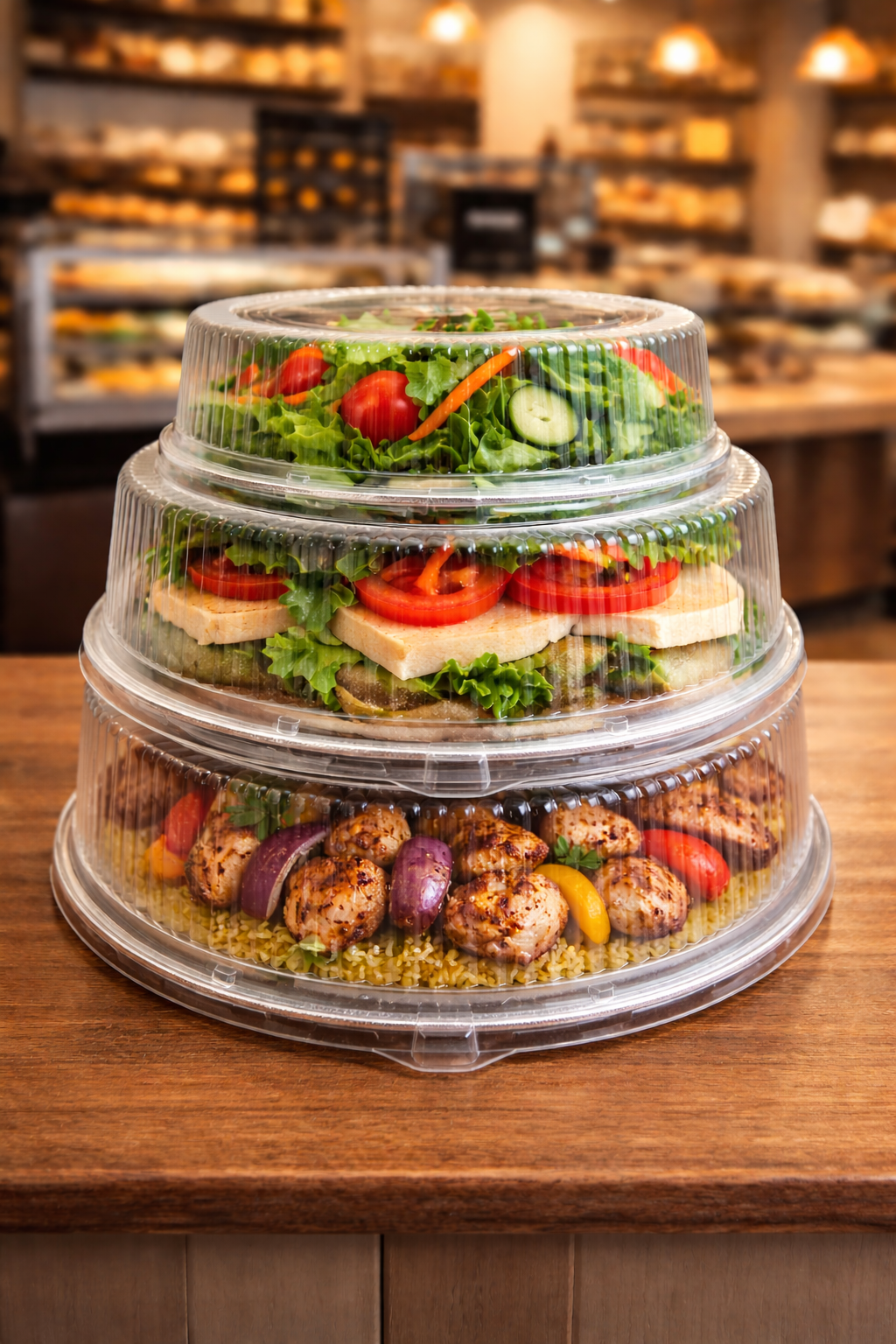 Round Catering Tray With Clear Lid (25/Box)