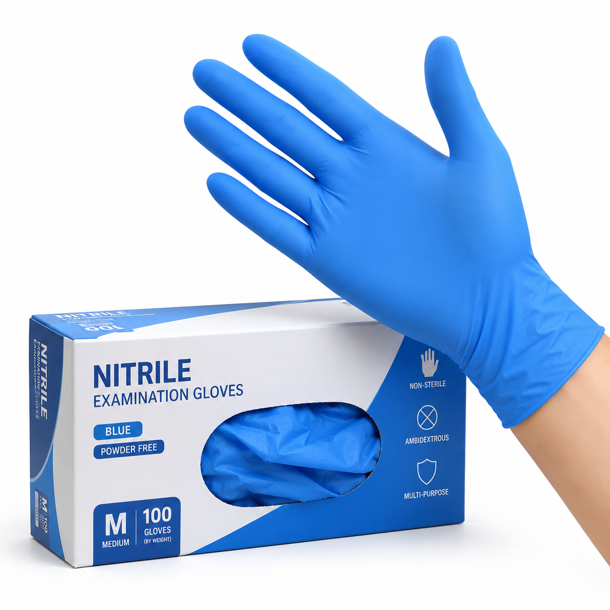 Nitrile Disposable Examination Gloves (10 x 100/Box)