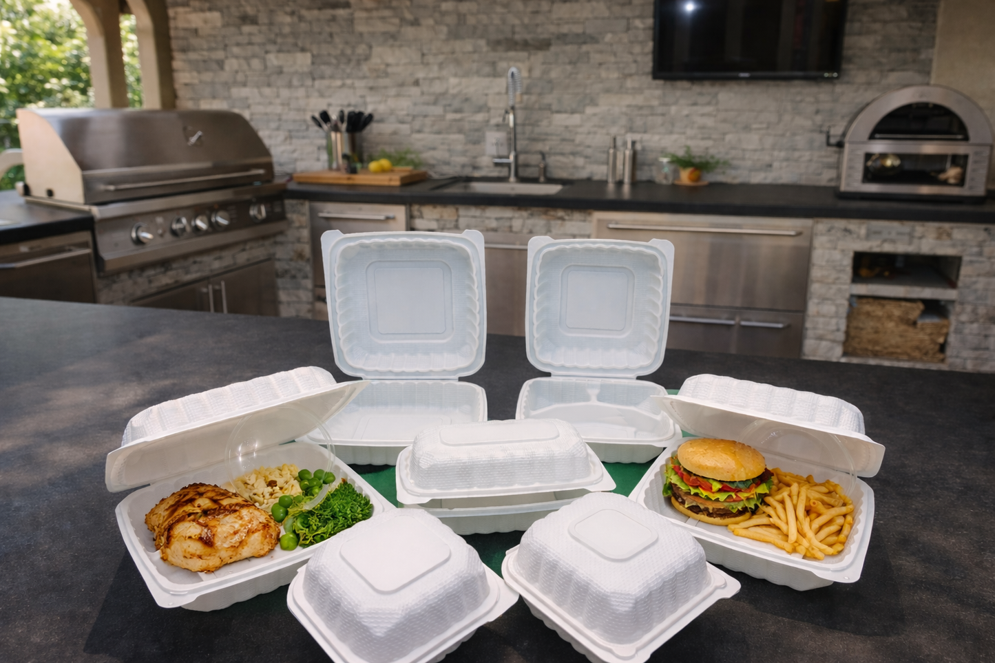 Hinged To-Go Containers
