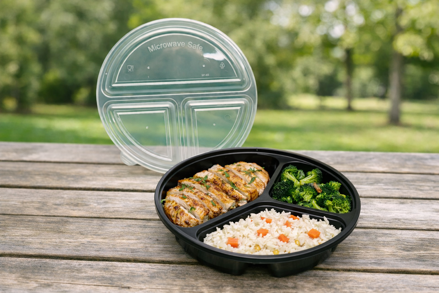 Round Plastic Food Container With Lid 150 Sets/Box