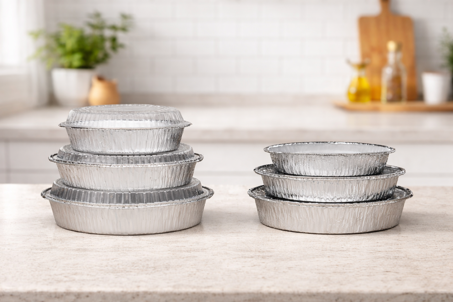 Laminated Paper Board Lids For Round Aluminum Foil Containers