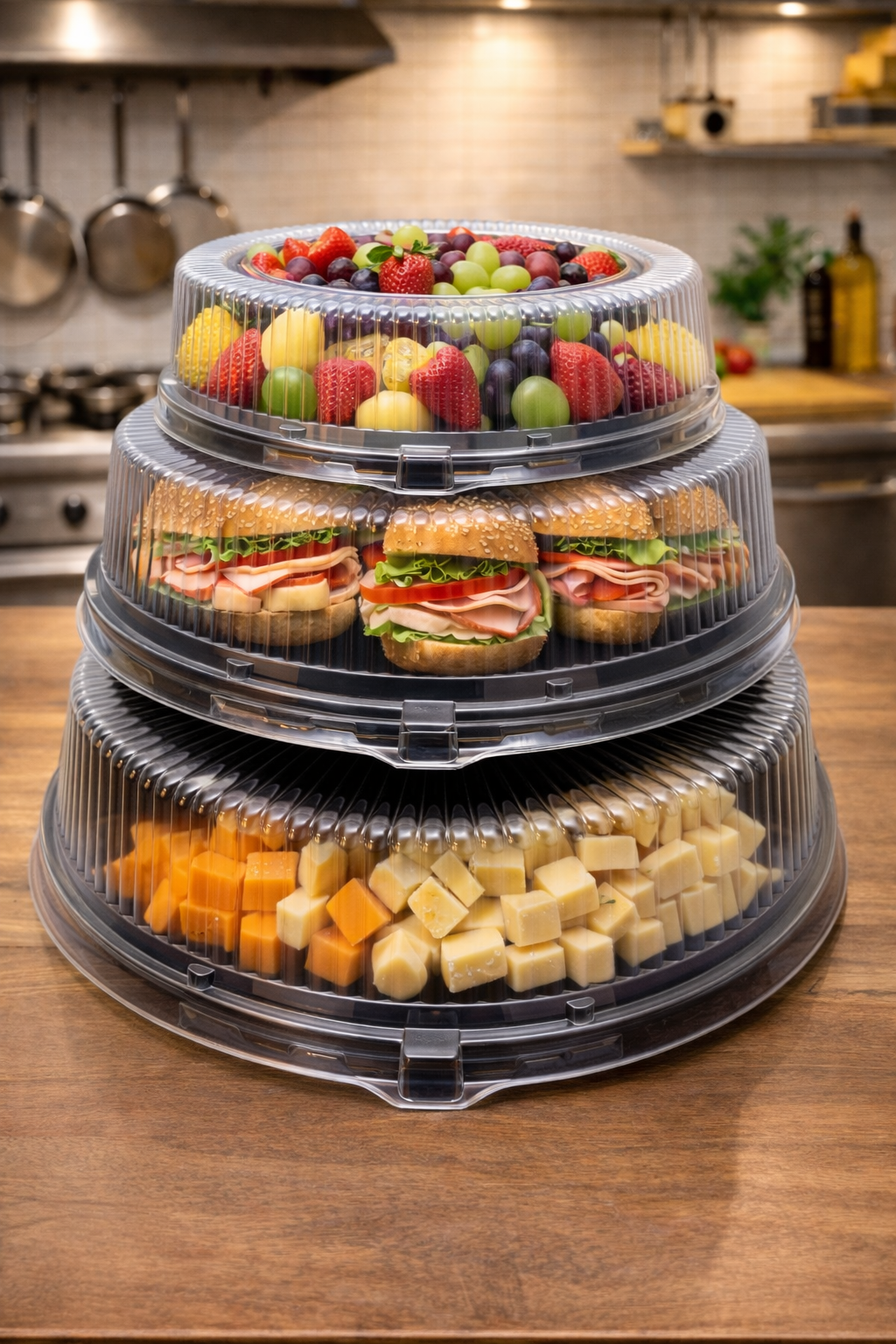 Round Catering Tray With Clear Lid (25/Box)