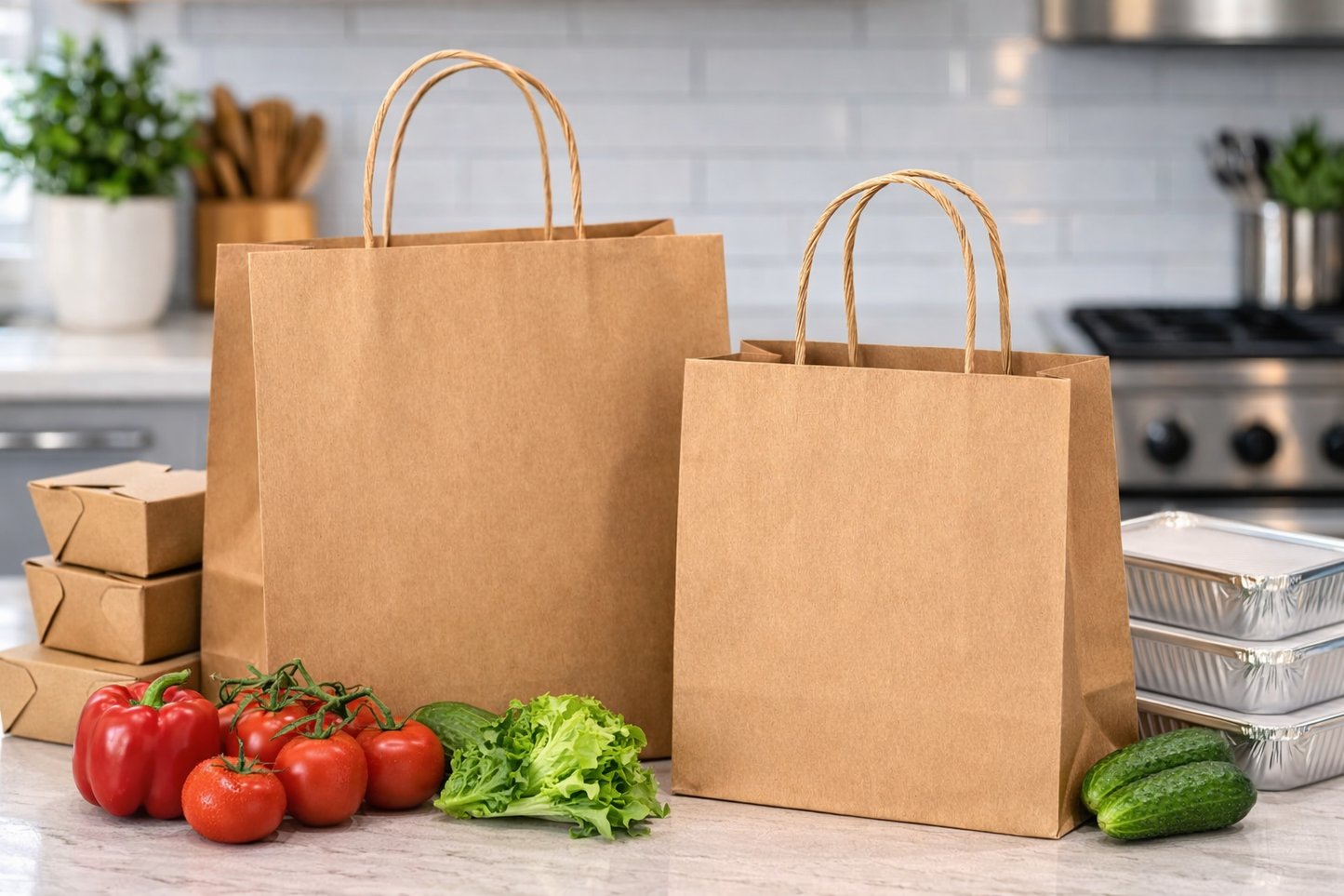 Kraft Paper Bag With Twist Handle